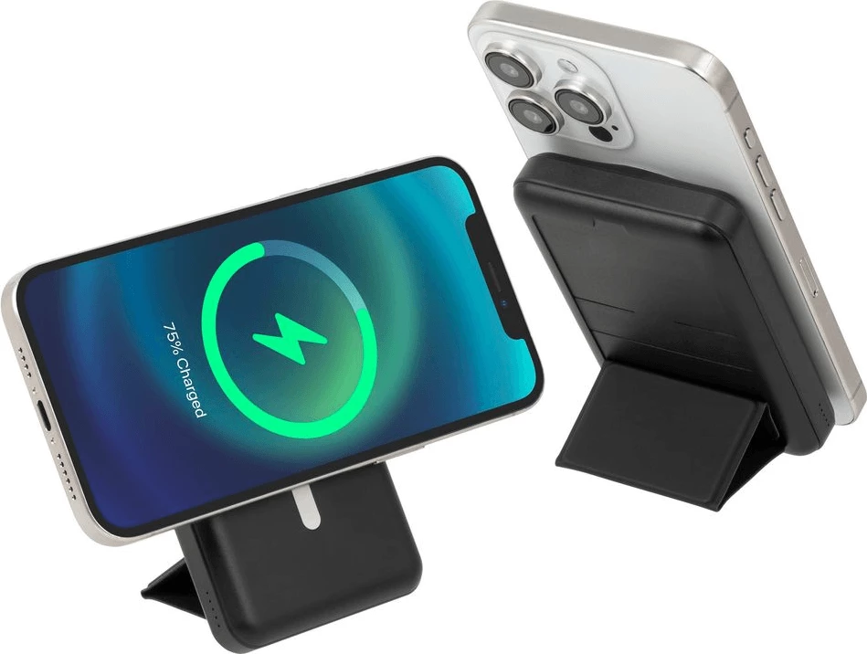 Powerbank magnetik MagSafe RIVACASE VA2604 10000mAh 20W Qi 15W me mbajtëse, e zezë