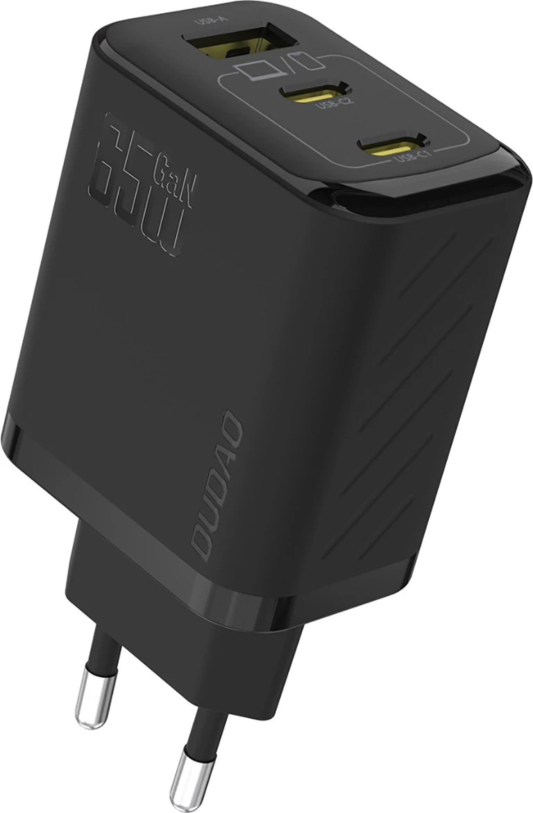 Karikues muri Dudao A29, 65W, GaN, 2x USB-C + 1x USB-A, i zi