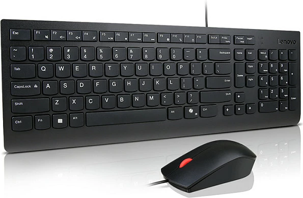 Set tastierë dhe maus Lenovo Essential, model 129, gjermanisht, me kabllo, zi