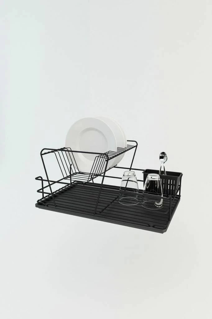Rraf dishesh metalik, ngjyrë e zezë, Hermia Concept SM005-B, 47x32x24cm (2 copë)