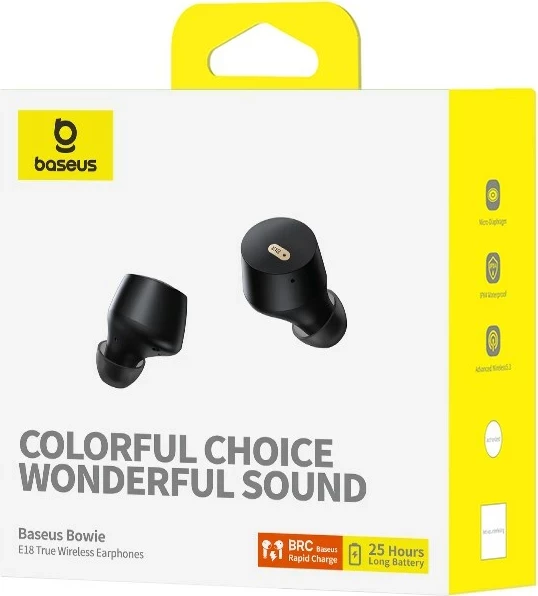 Kufje Baseus Bowie E18, TWS, Bluetooth, USB Type-C, të zeza