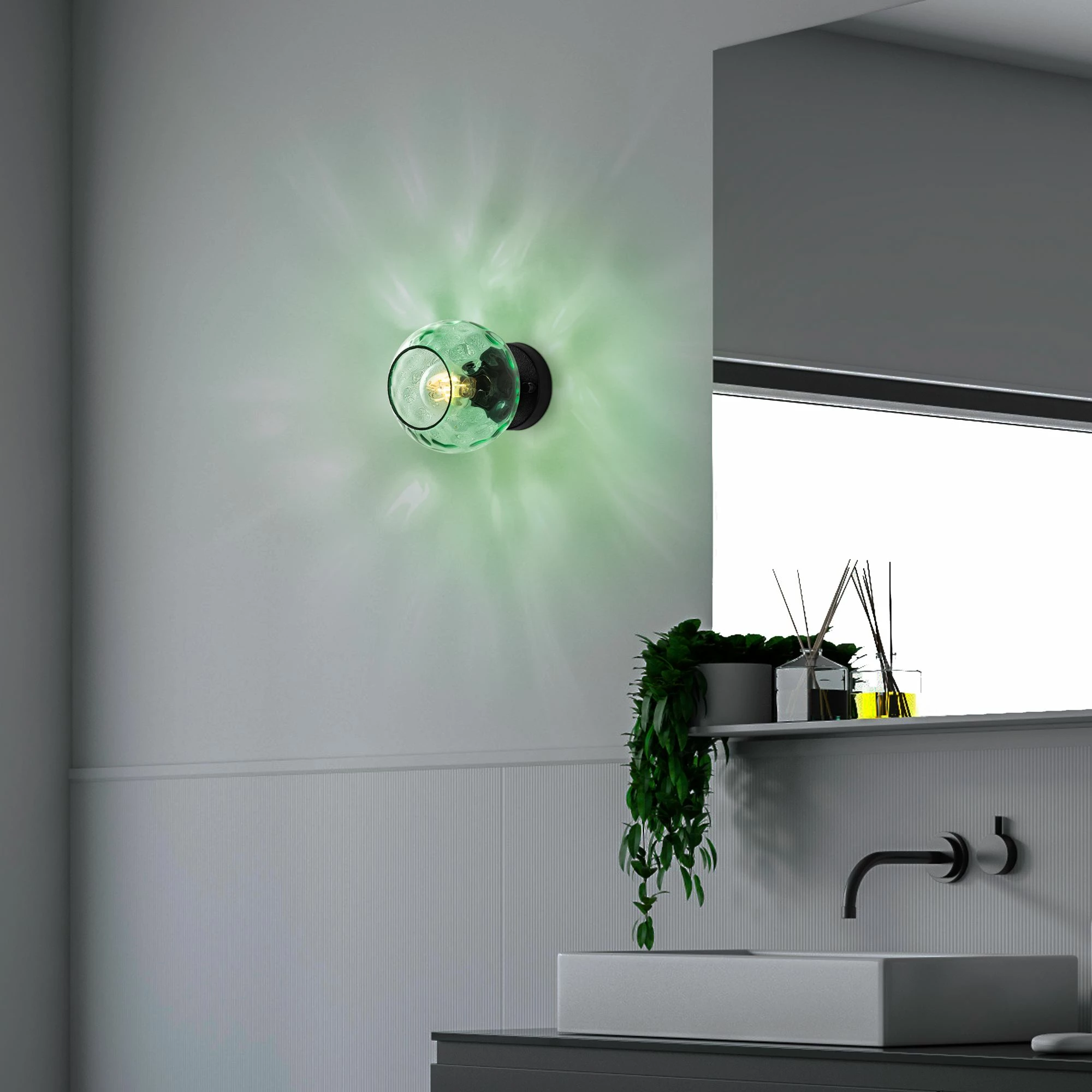 Llambë muri Opviq, Benek - 15 - 14395, ngjyrë mente dhe e zezë