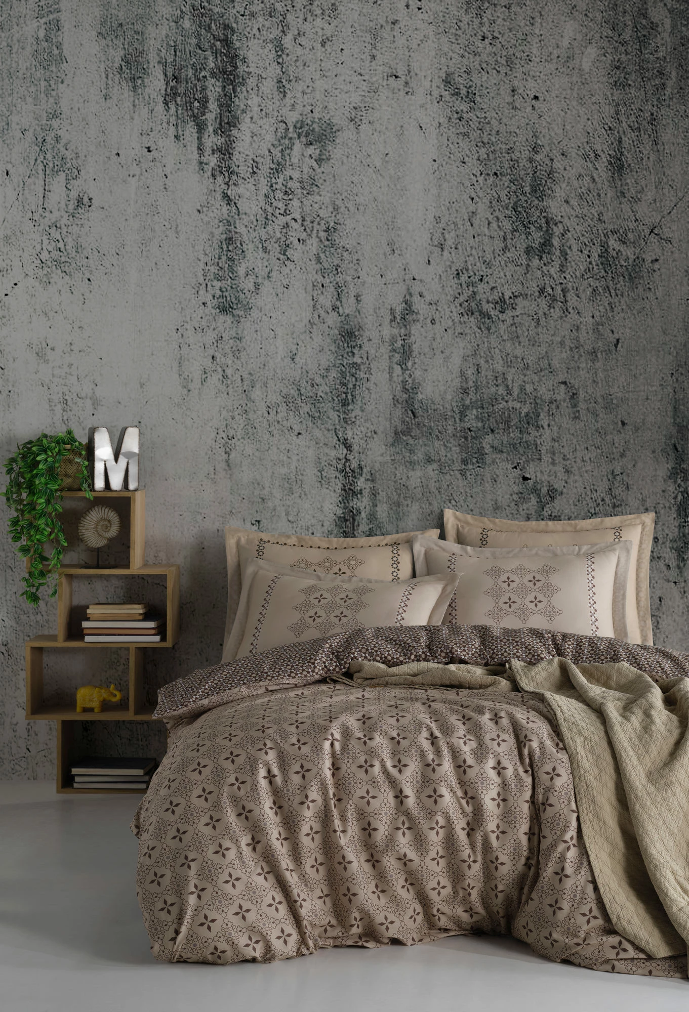 Set mbulesë krevati king size Ranforce, L'essentiel, minimal, ngjyrë kafe