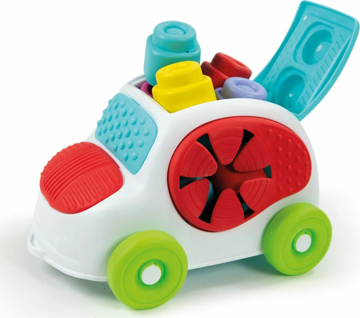 Makina lodër Clementoni Clemmy 17315, me kocka të buta sensory, multikolor