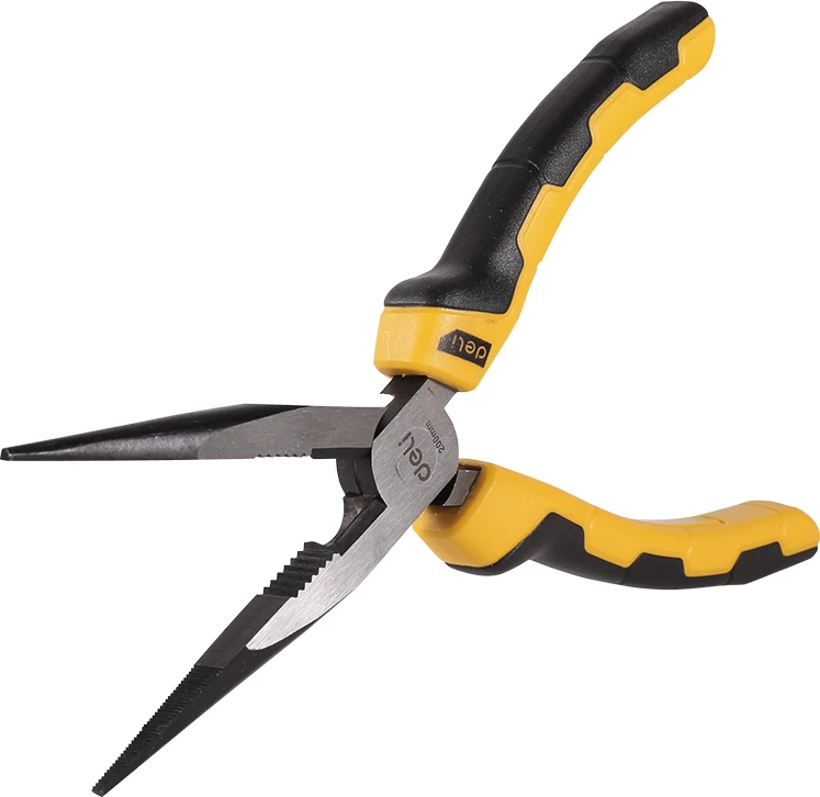 Darë të gjata Deli Tools EDL2108, 8 inç, çelik karboni, e verdhë