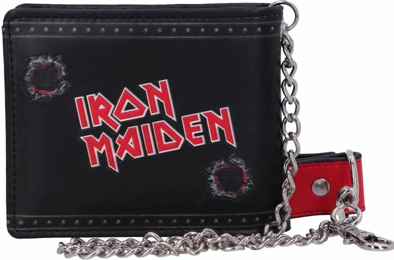 Portofol NEMESIS NOW Iron Maiden, PU, 11 cm, me zinxhir, i zi/kuq