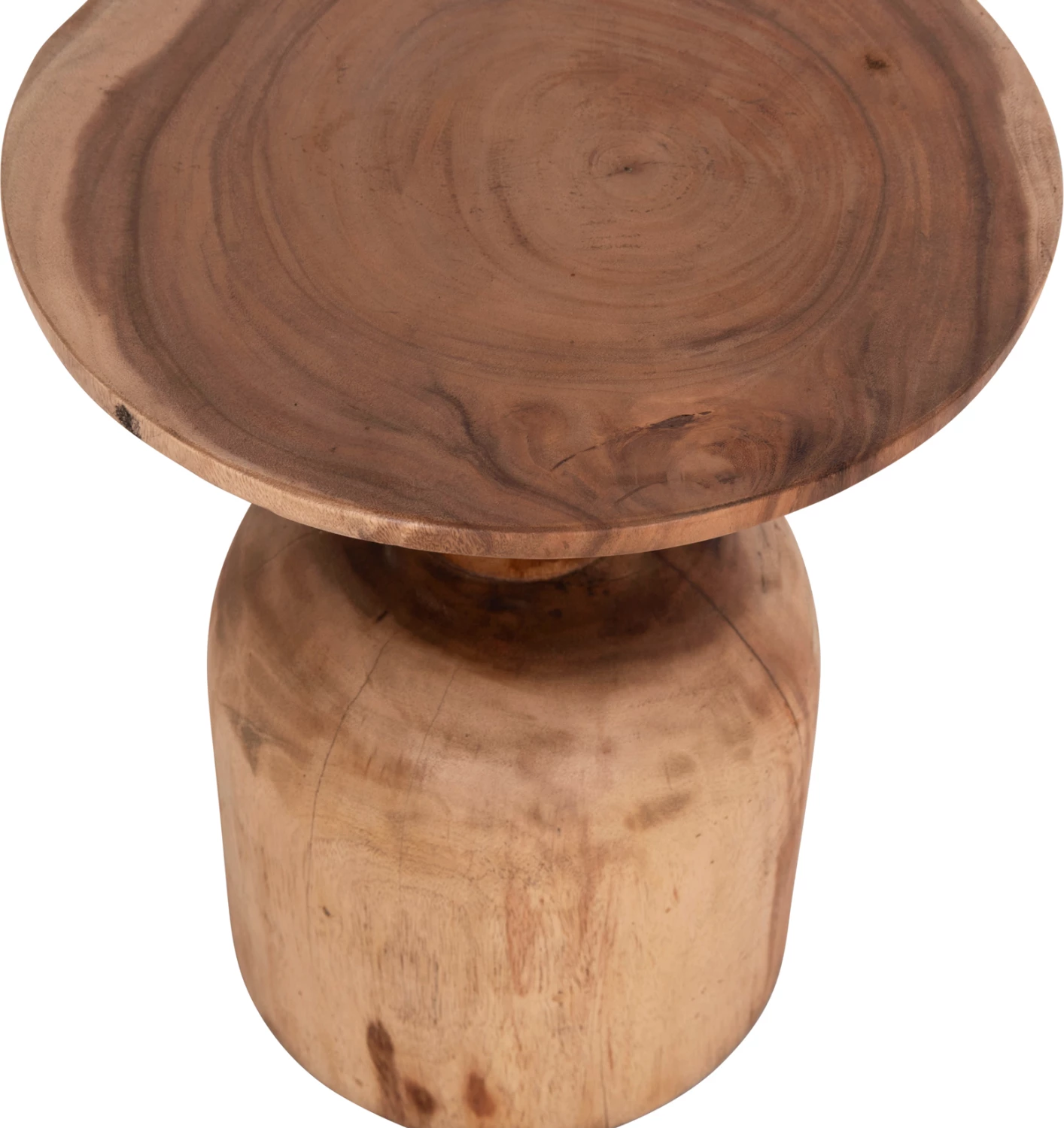 Tavolinë anësore e rrumbullakët PUMBE, dru suar natyral, FH9891.11, 40x50cm