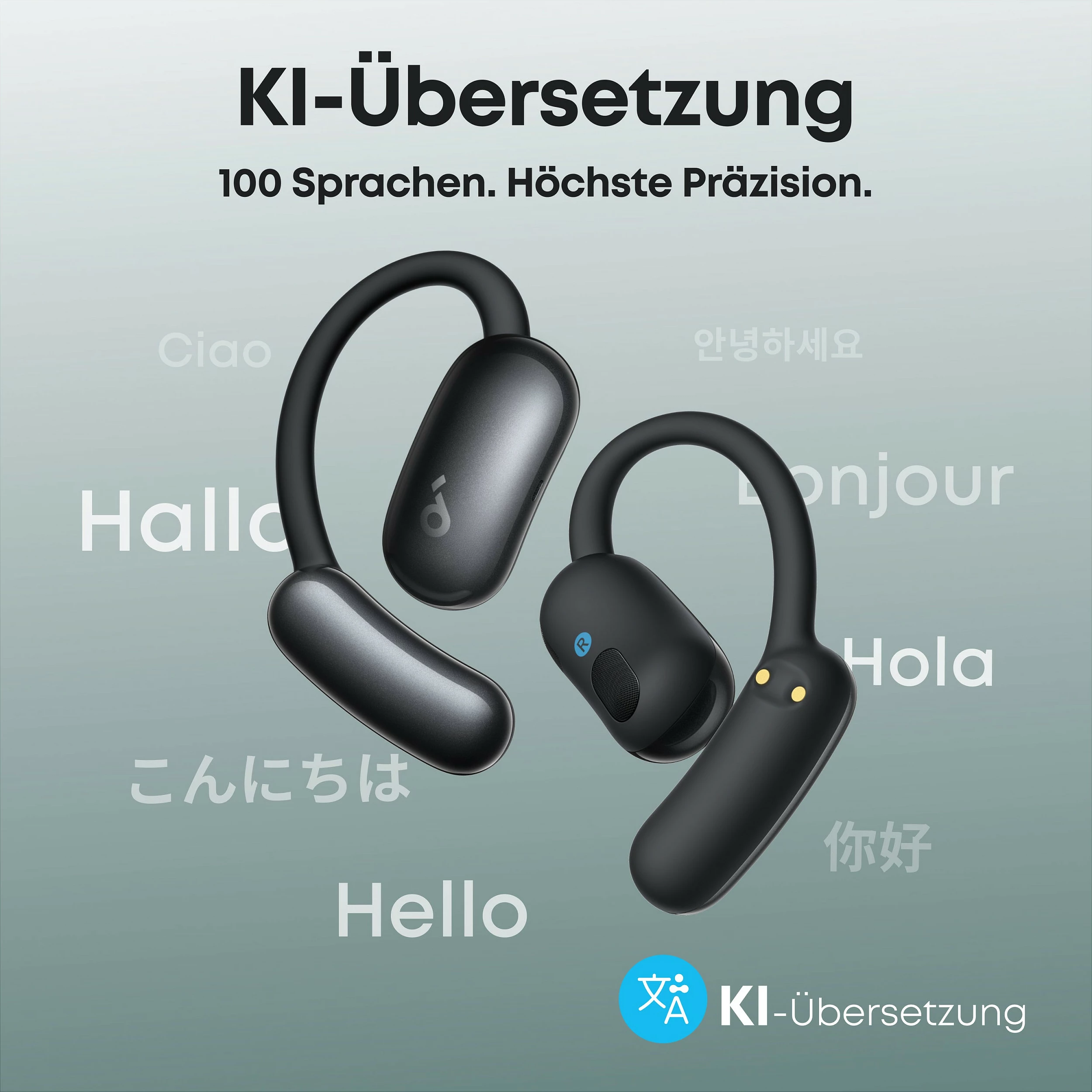 Kufje Anker Soundcore AeroFit 2 AI, Bluetooth 5.4, 42 orë, IP55, të zeza