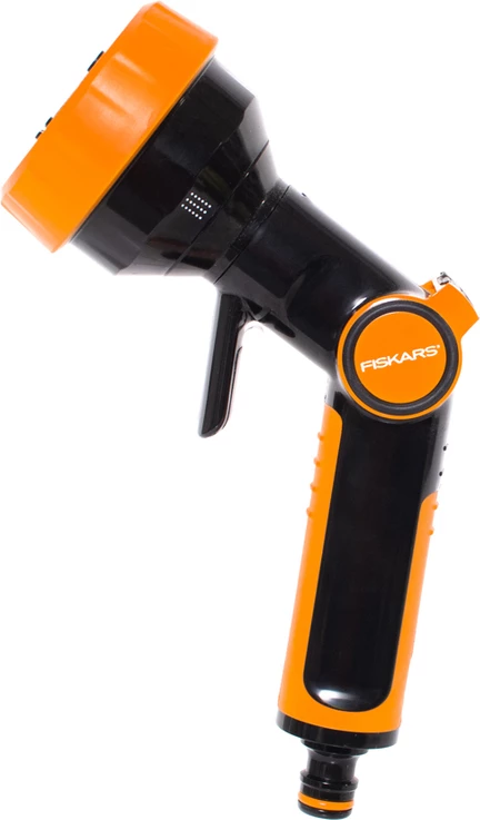 Spërkatës dore Fiskars, 4 funksionale, zezë/ portokalli