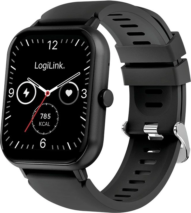 Smartwatch, LogiLink SW0001B 1.83" LCD, BT 5.2, IP68, bateri 230 mAh, e zezë