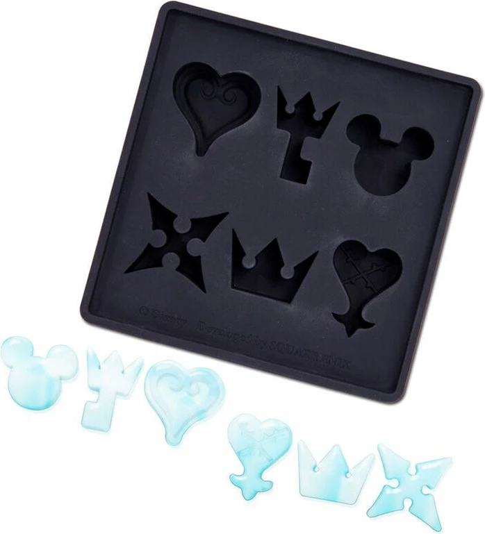 Kallëp silikoni për kube akulli Square Enix Kingdom Hearts, 6 forma, 110×110×20 mm, e zezë, 1 copë