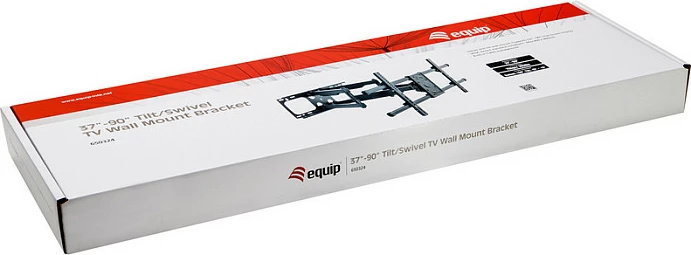 Mbajtëse muri TV EQUIP, 37"-90", e pjerrët dhe e rrotullueshme, VESA 200x200, 75 kg, e zezë