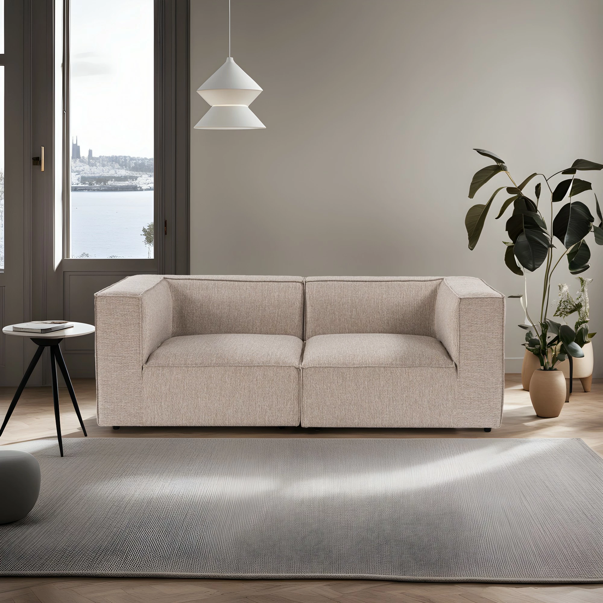 Divan dy ulësesh Atelier del Sofa, Sora 2, bezhë rëre