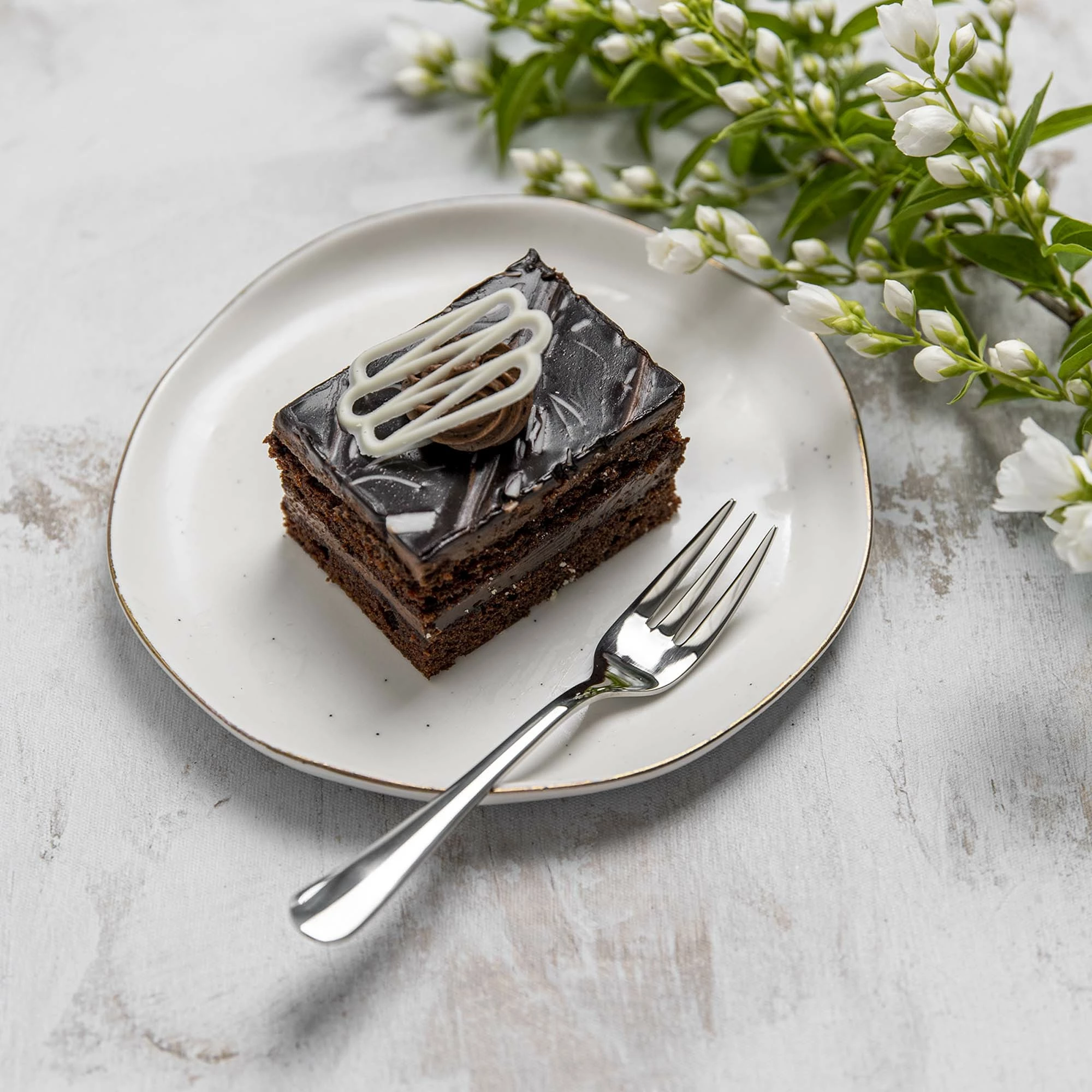 Pirun torte OVE Navarino 150 mm çelik inox 18/10 trashësi 4 mm, argjend, set 12 copë