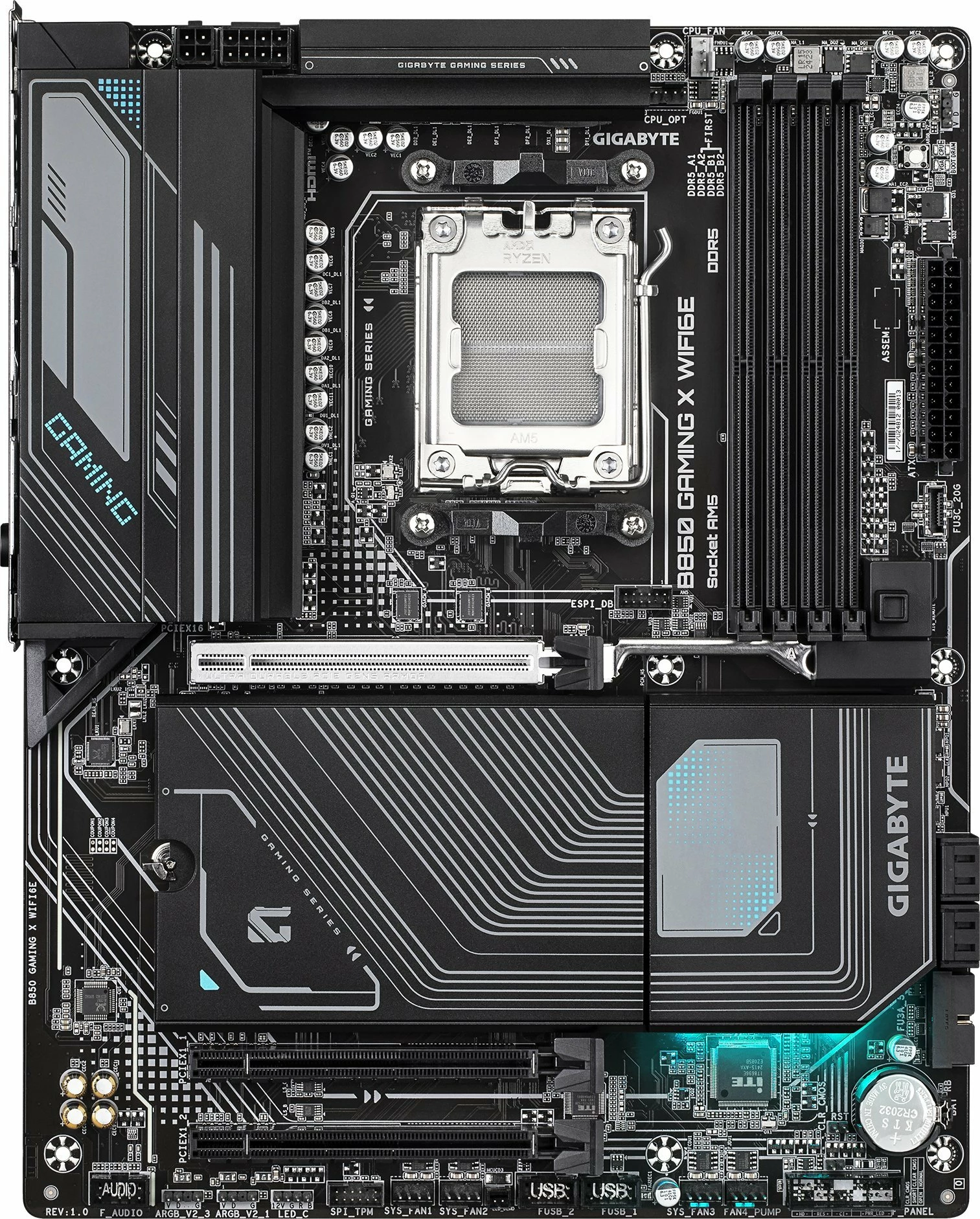 Pllakë amë Gigabyte B850 GAMING X WIFI6E ATX DDR5 WiFi 6E (me antenë WiFi) e zezë