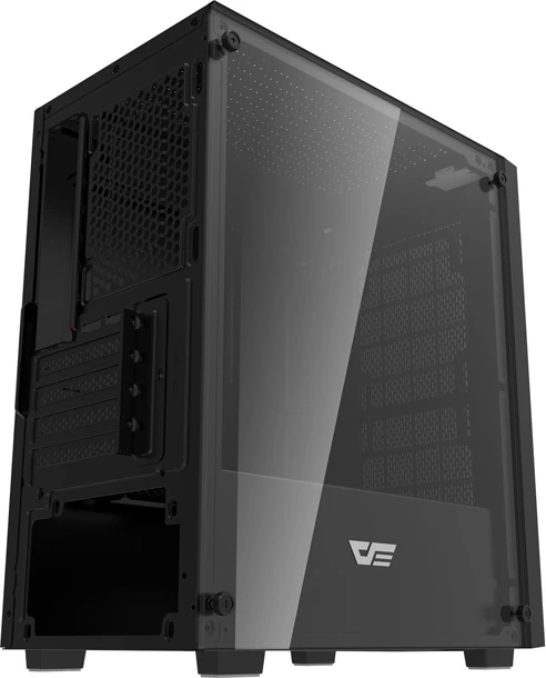 Kasë Darkflash M305 Micro-ATX Mini Tower, panel xham i kalitur, 2x SSD + 2x HDD, deri 7x 120 mm ventilatorë, USB 3.0, e zezë