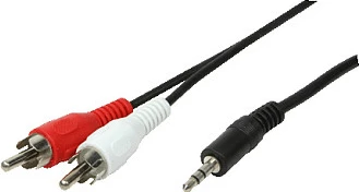 Kabllo audio LogiLink, 3.5mm në 2x Cinch (RCA), 1.5m, e zezë