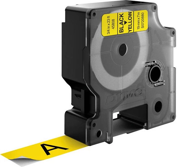 Shirit etiketues Dymo 45808 / S0720880 19mm x 7m zi në verdhë