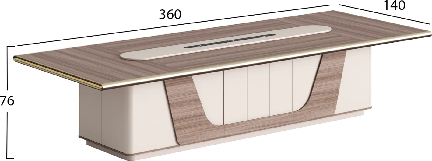 Tavolinë konferencash SUPERON, melaminë, natyrale-bezhë, 360x140x76cm