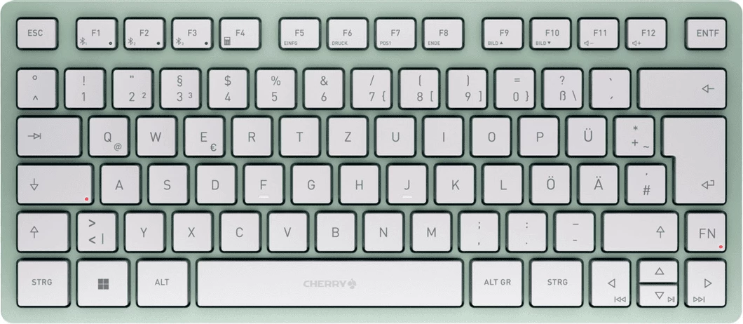 Tastierë, Cherry, KW 7100 Mini BT JK-7100DE-18, layout gjerman QWERTZ, pa kabllo, jeshile