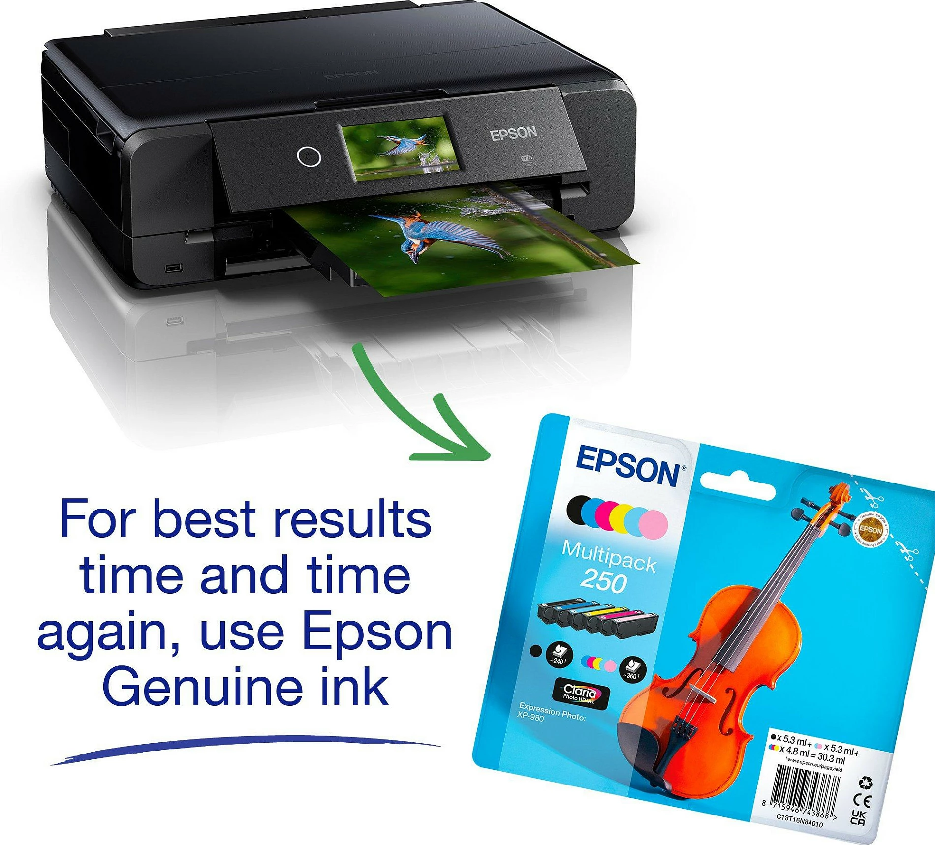 Printer multifunksional Epson Expression Photo XP-980, inkjet, A3, Wi‑Fi/Ethernet, duplex, i zi