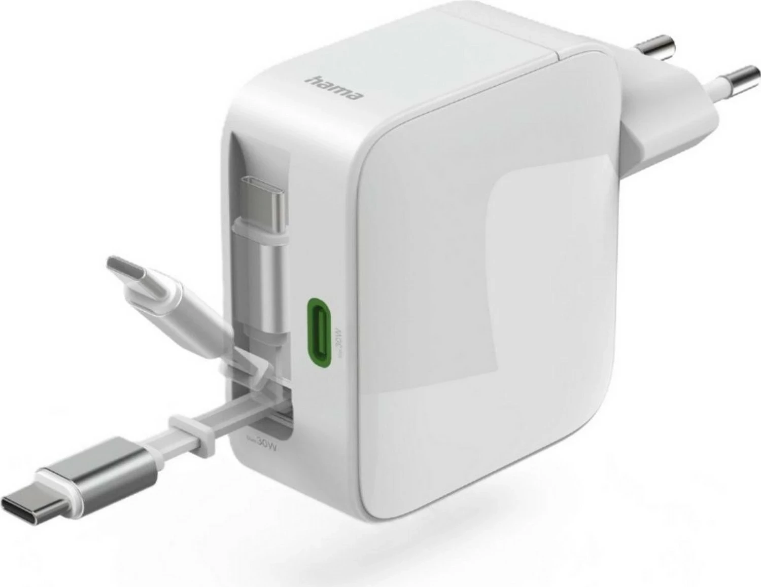 Karikues Hama GaN 65W, 2x USB-C, i bardhë