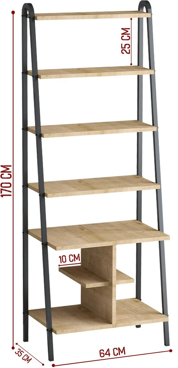 Raft librash Hanah Home, ngjyrë lisi Sapphire, e zezë