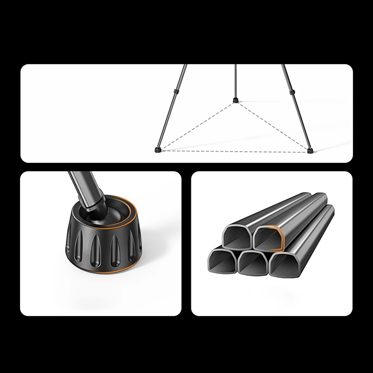 Tripod profesional Ugreen LP661 për kamera e smartphone, 175 cm, i zi/gri