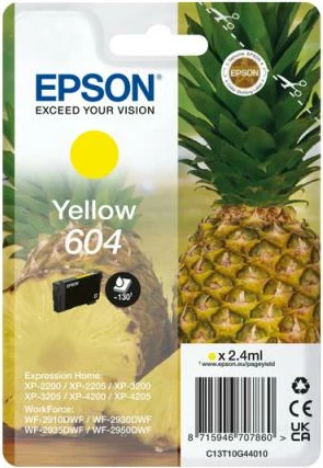 Kartush boje, Epson, 604 (C13T10G44010), origjinal, e verdhë