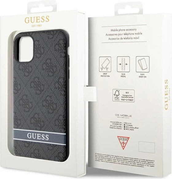 Mbështjellës Guess GUHCN61P4SNK për iPhone 11/XR, Gri