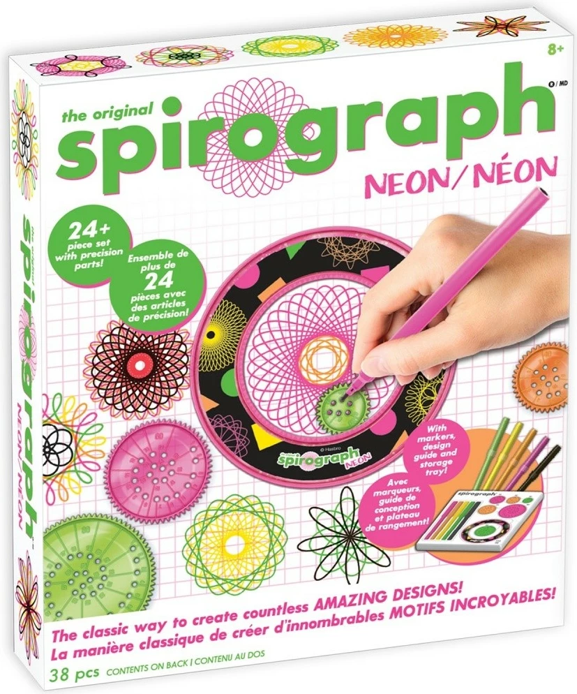 Set vizatimi Spirograph, Dante, 033-23344, për moshën 8+, neon, set 38 copë