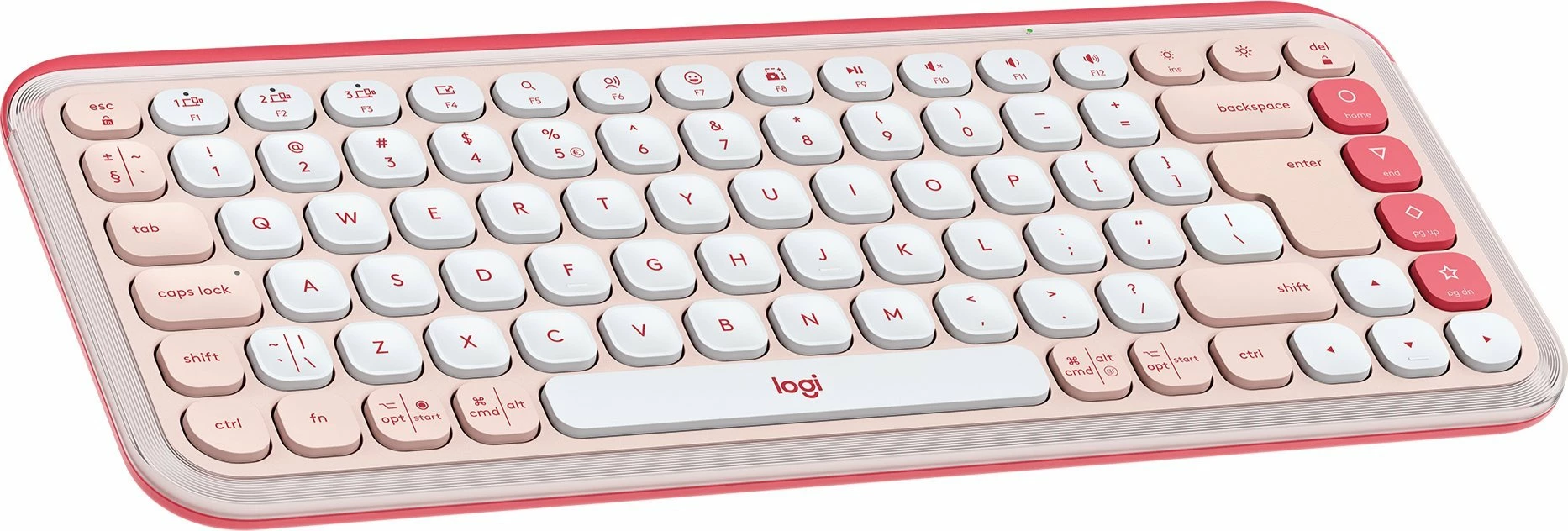 Tastierë pa kabllo Bluetooth Logitech POP Icon Keys 920-013073, US INTL, pa numpad, rozë