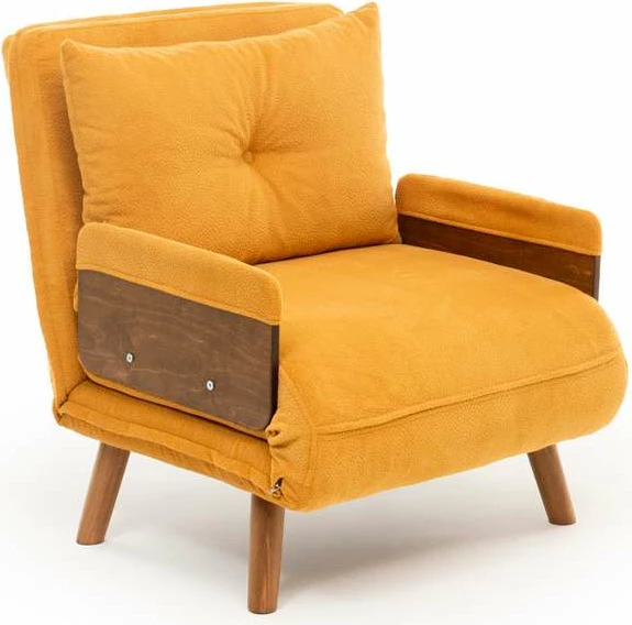 Krevate-karrige një vendës Cosmo, ngjyrë mustardë, Atelier del Sofa