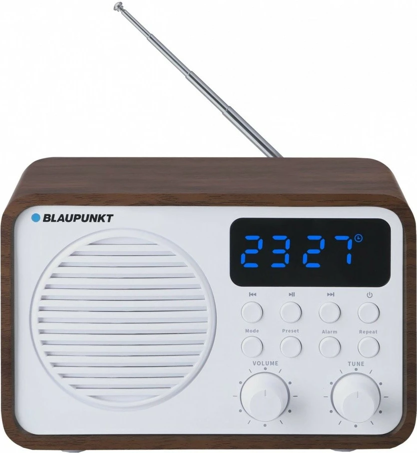 Radio portabile Blaupunkt PP7BT me Bluetooth, USB/SD/AUX, orë dhe alarm, ngjyrë dru