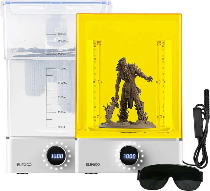 Set pastrimi dhe kurimi për 3D printer, Elegoo Mercury XS, 7000ml, me lampë UV dhe syze mbrojtëse