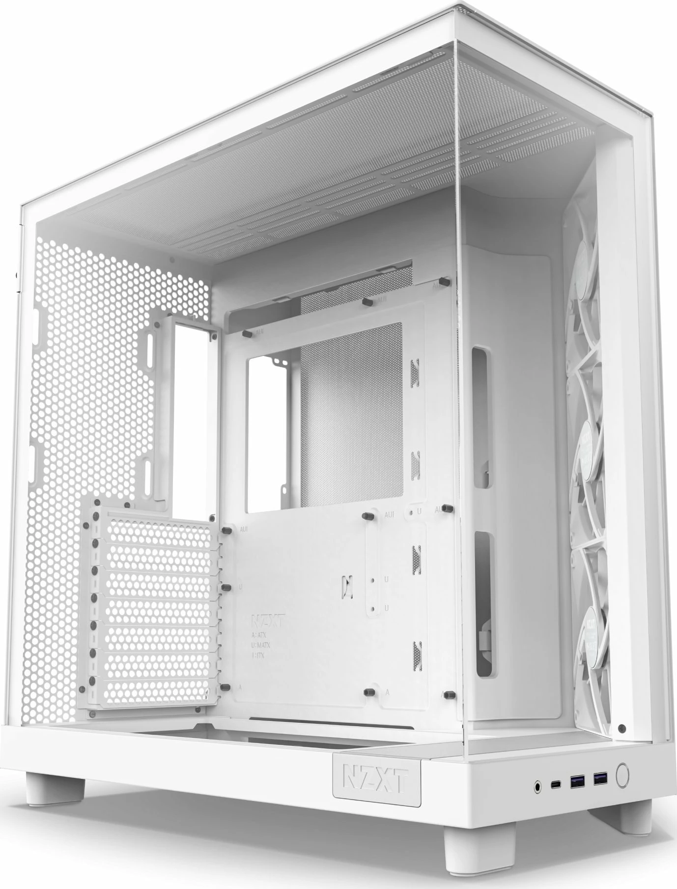 Kasë NZXT H6 Flow CC-H61FW-01 Midi Tower ATX/mATX/Mini-ITX, 3x120mm fan, e bardhë