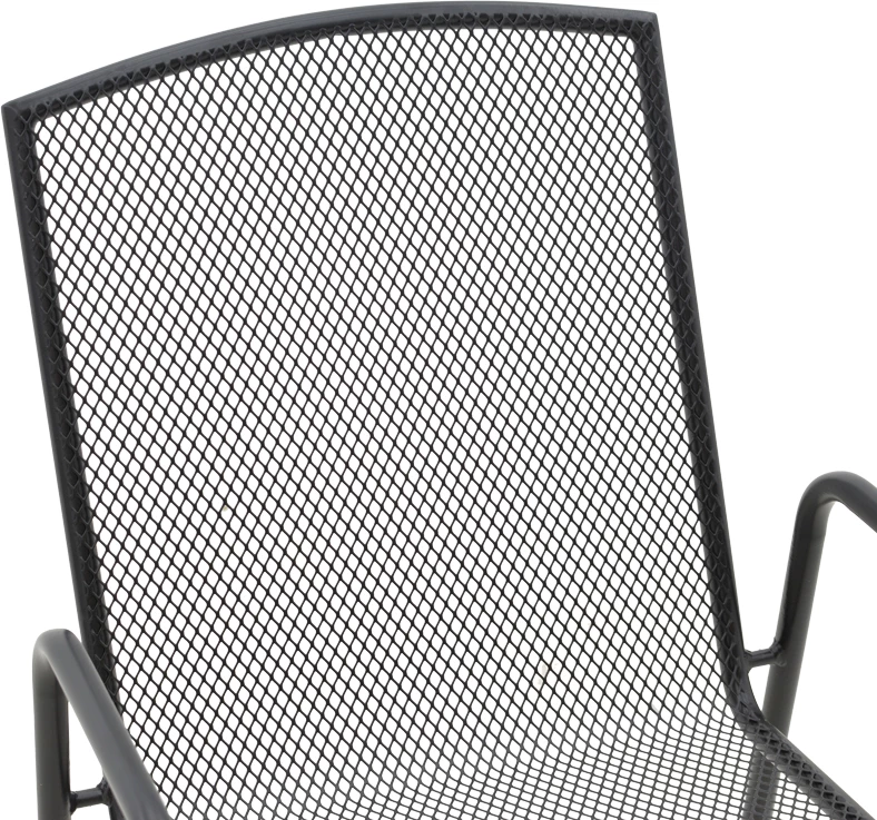 Karrige për kopsht Pomedon e grumbullueshme, metalike, ngjyrë e zezë, 56x64x87cm