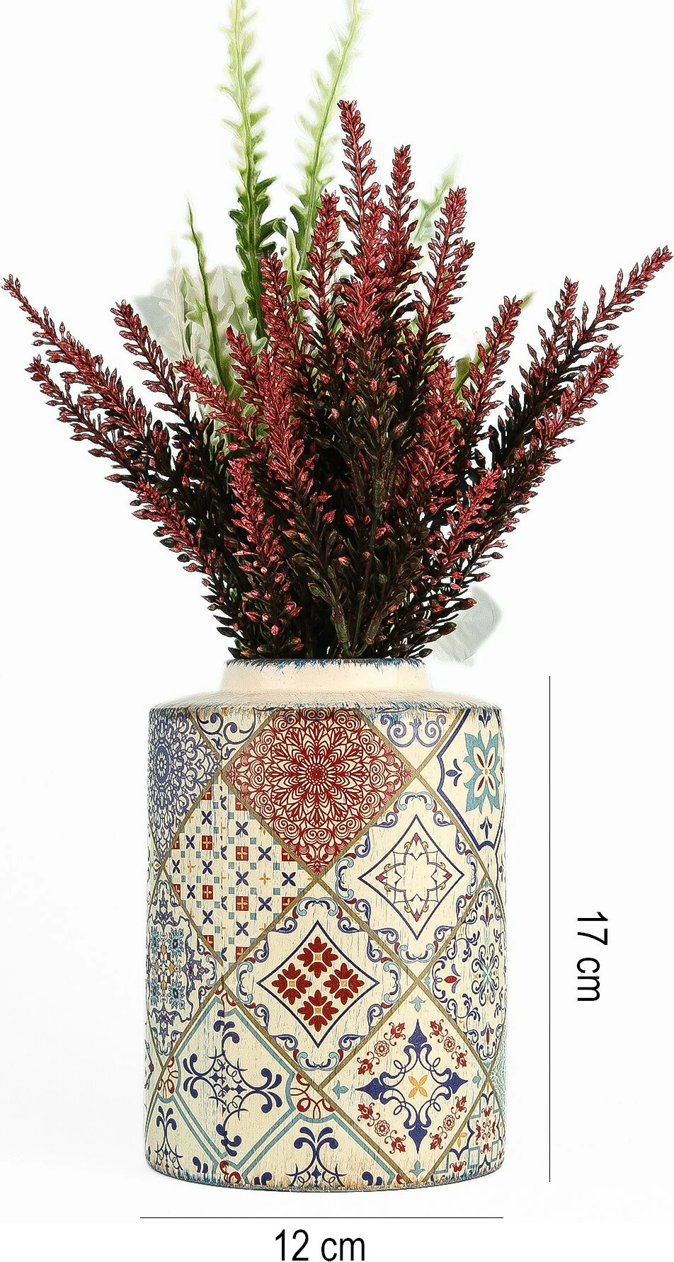 Vazo dekorative qeramike, shumëngjyrëshe, Evila Originals, YL730, 12x17cm