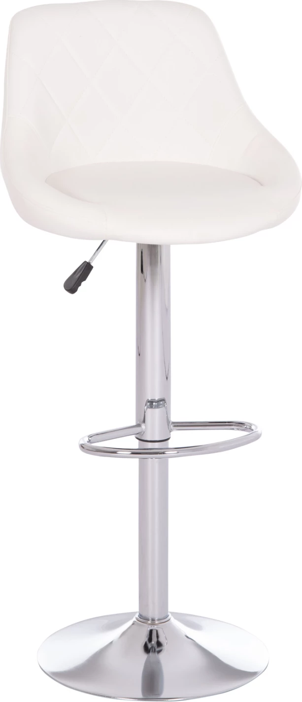 Karrige për bar ROSE, bazë kromi, lëkurë PU e bardhë, set prej 2 copësh, 48x45x105cm