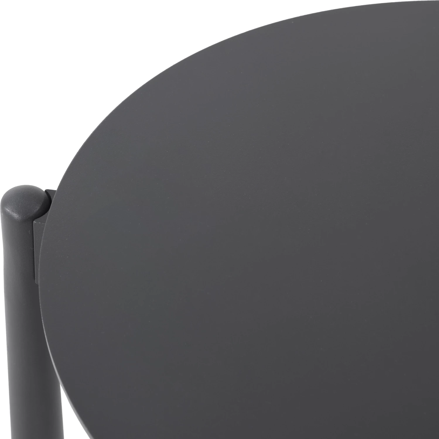 Tavolinë anësore e rrumbullakët Deneris, alumin ngjyrë qymyr, 45x45x47cm