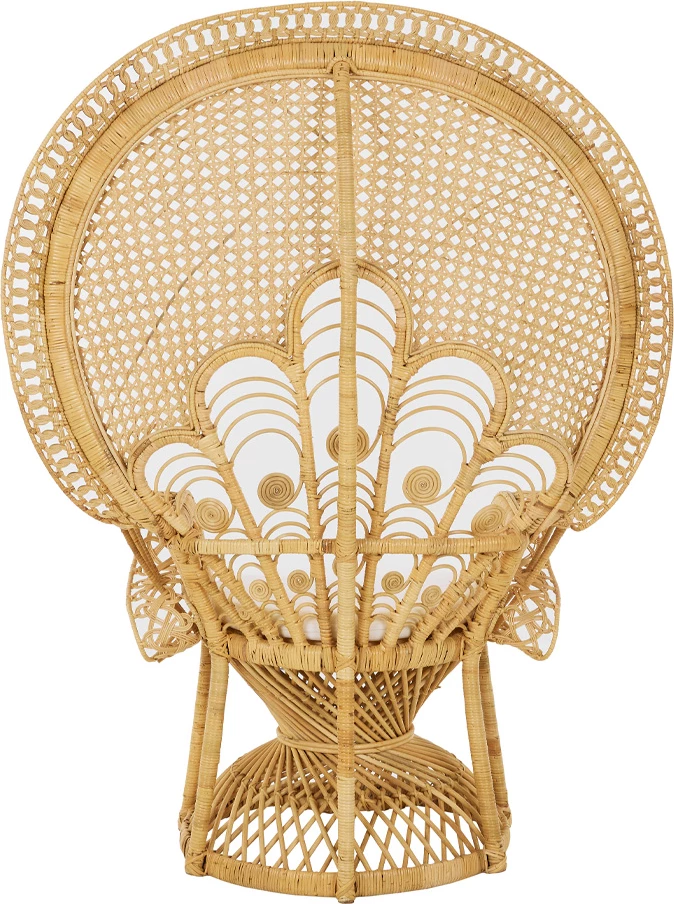 Karrige e madhe Elysee, jastëk, ratan natyral, 115x70x150cm