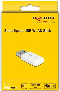 Adapter WiFi USB DeLOCK Dual Band AC867+N300, USB 3.2 Gen 1, i bardhë