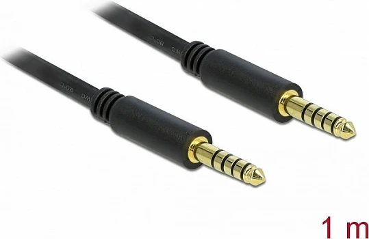 Kabllo audio stereo DeLOCK 85791, 4.4mm mashkull në 4.4mm mashkull, 1 m, e zezë
