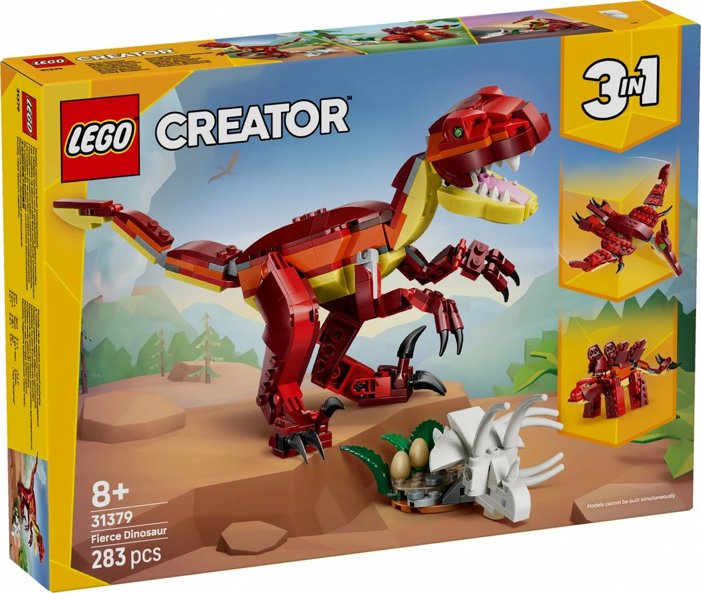 Set ndërtimi LEGO Creator 3-në-1, 31379 Fierce Dinosaur, 283 copa, 8+
