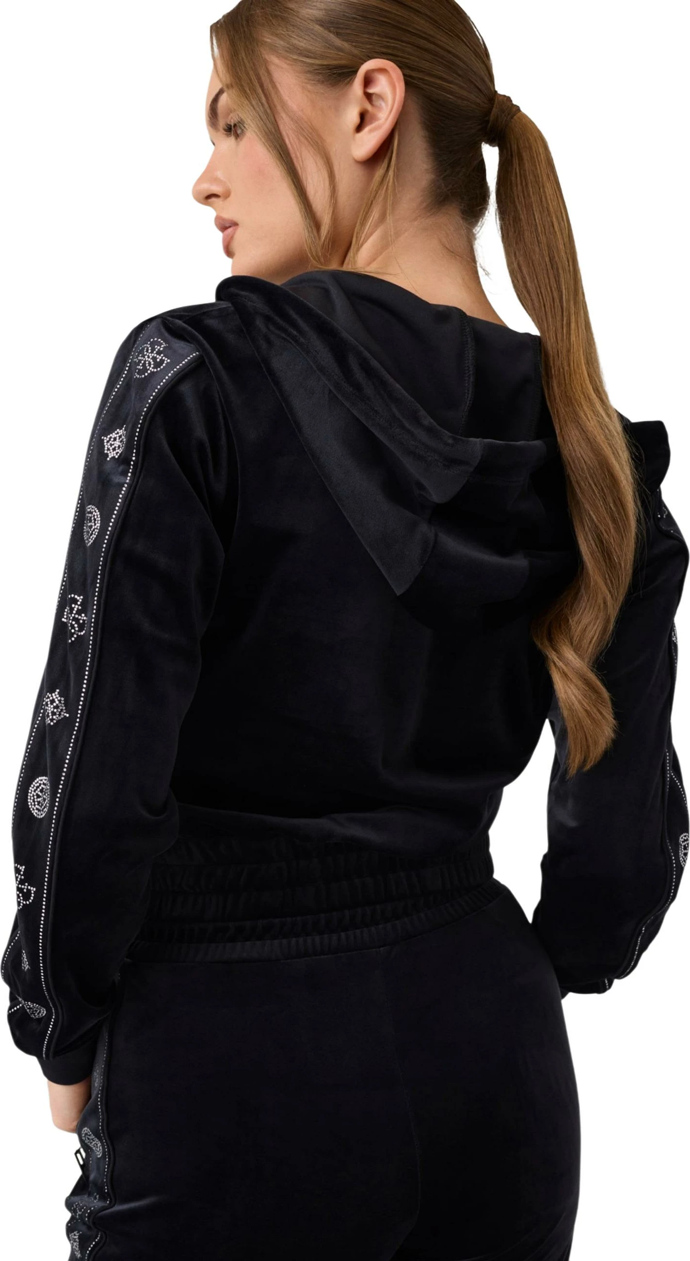 Duks me kapuç me zinxhir për femra Guess Active Amalia V6BQ07 K6301, i zi [Madhësia: XL]