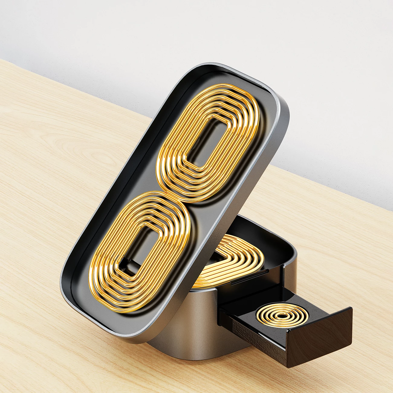 Karikues wireless 3-në-1 Dudao A11Pro+, 15W, për telefon, smartwatch dhe kufje, i zi