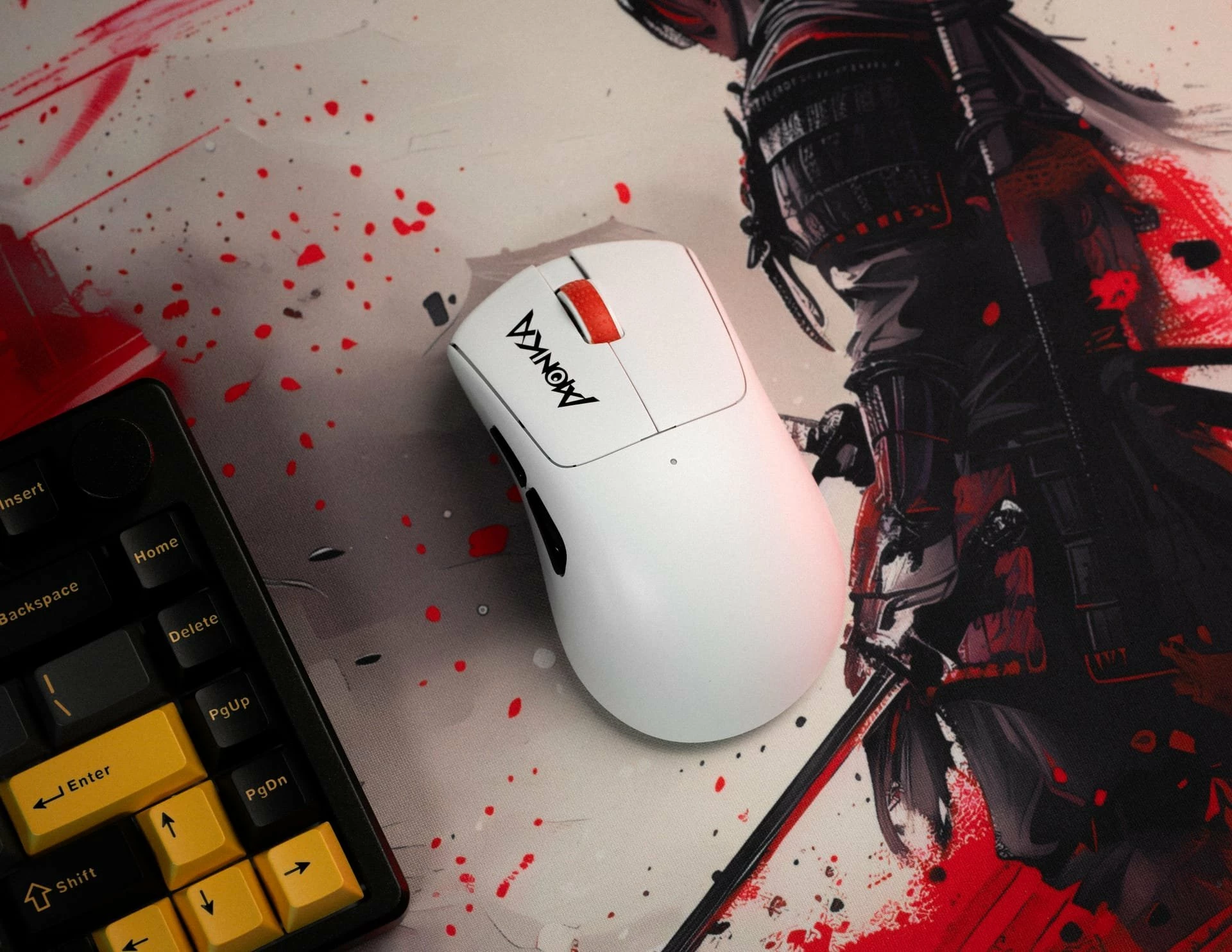 Maus gaming Marvo Monka Rapid G982W 12000 DPI me 3 mënyra lidhjeje (BT/2.4G/USB) i bardhë