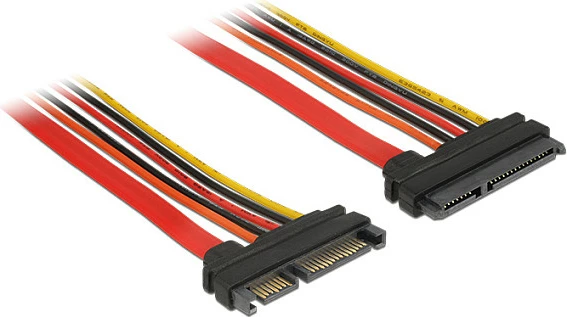 Kabllo zgjatëse SATA III DeLOCK 84921, 1 m, SATA 22-pin (M/F), 6 Gbit/s, zi/portokalli/kuqe/verdhe