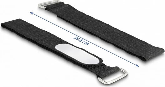 Lidhëse kabllosh me velcro DeLOCK, 305 x 25 mm, 5 copë, e zezë