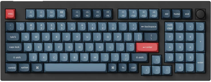 Tastierë mekanike wireless Keychron V5 Max, RGB, Gateron Jupiter Red Switch, me knob, e zezë